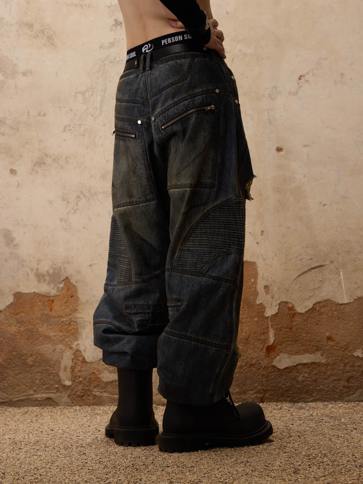 モードPersonsoul Armor Dirty Denim Jeans