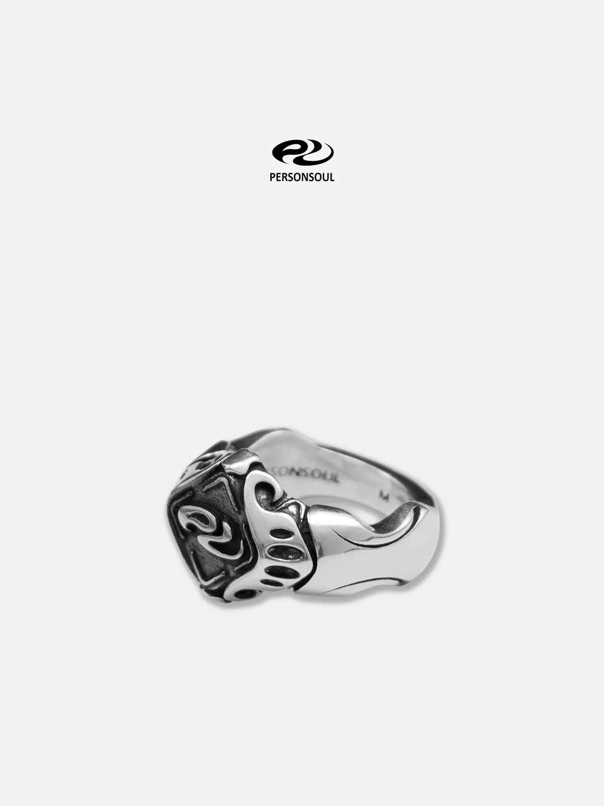 Personsoul Yuan Symbol Signet Silver Ring