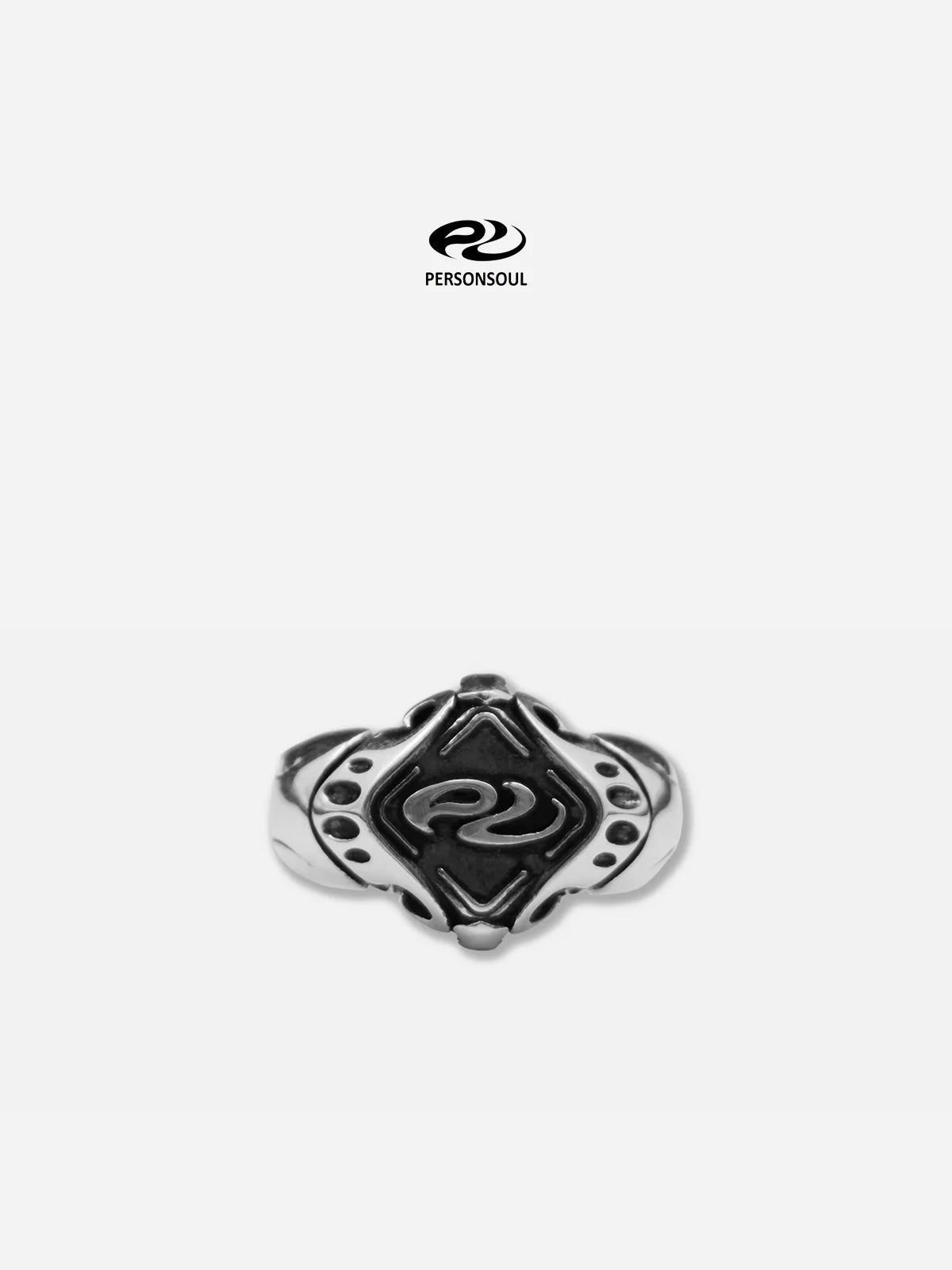 Personsoul Yuan Symbol Signet Silver Ring