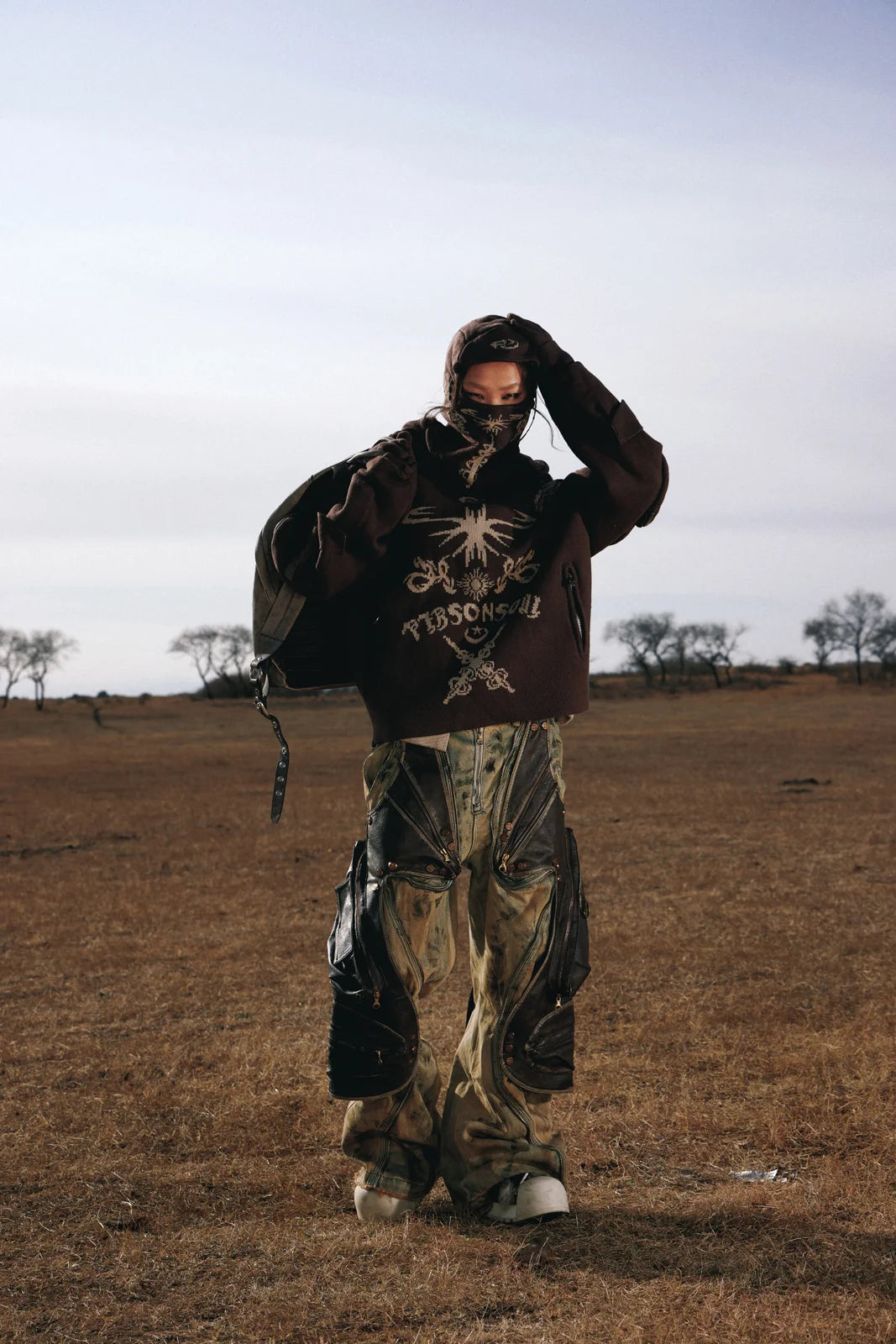 Totem Hoodie Sweater and Baggy Jeans