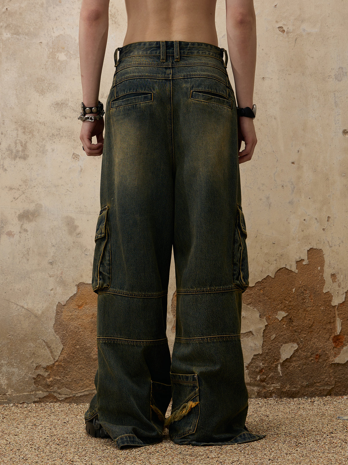 Fade Wash Overall  Denim Jeans