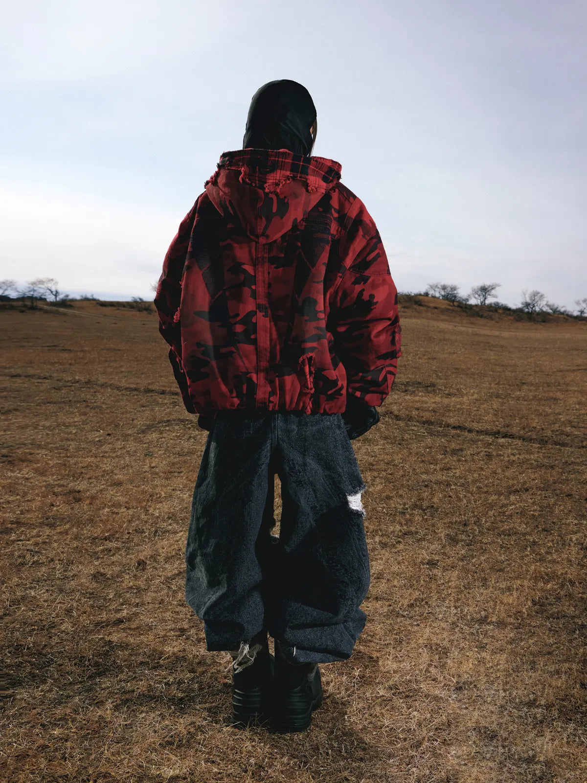 Red Camo Hoodie  Cotton Jacket