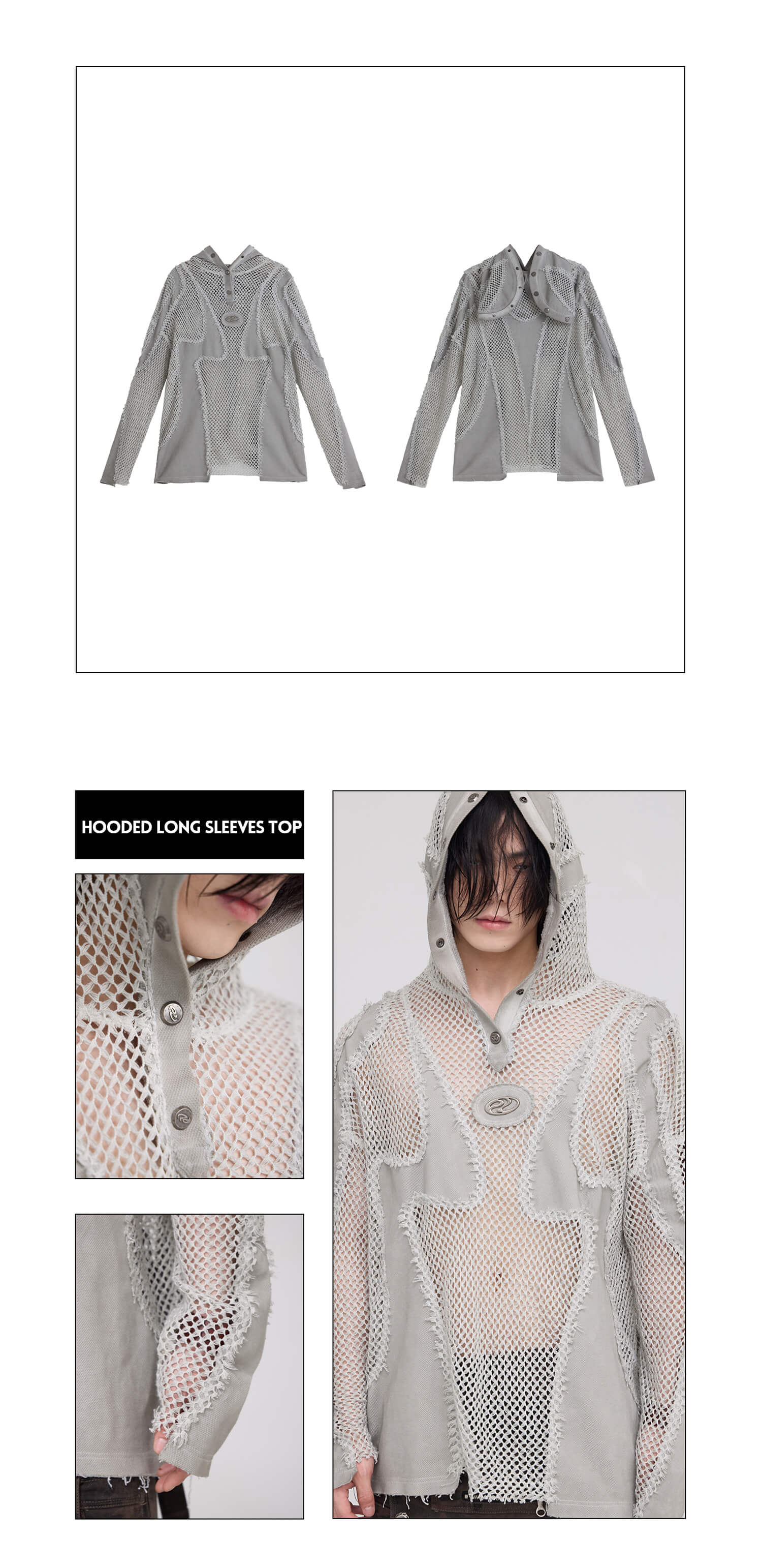 Mesh hooded top best sale