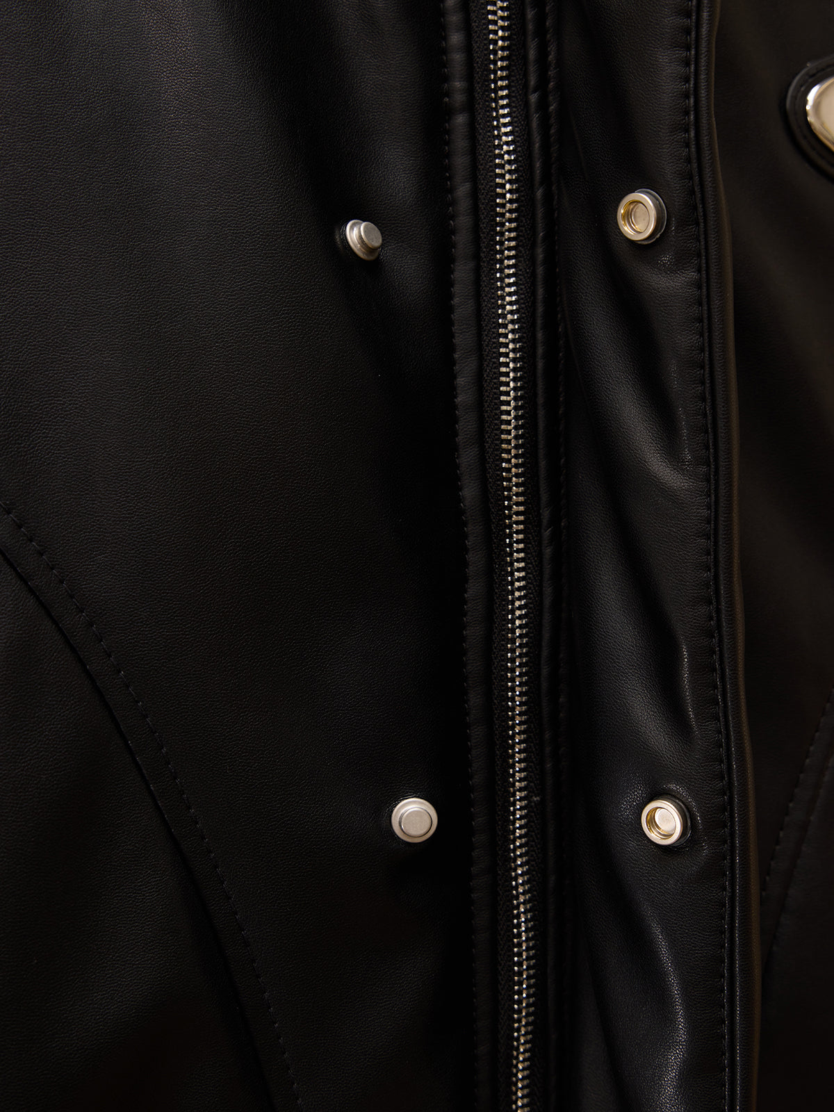 Mid Faux-Leather Coat