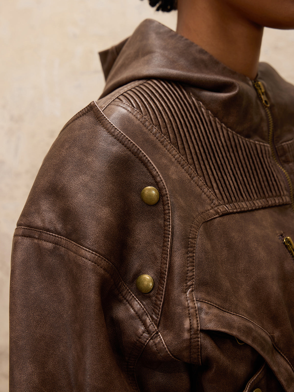 Retro Blouson Leather Jacket