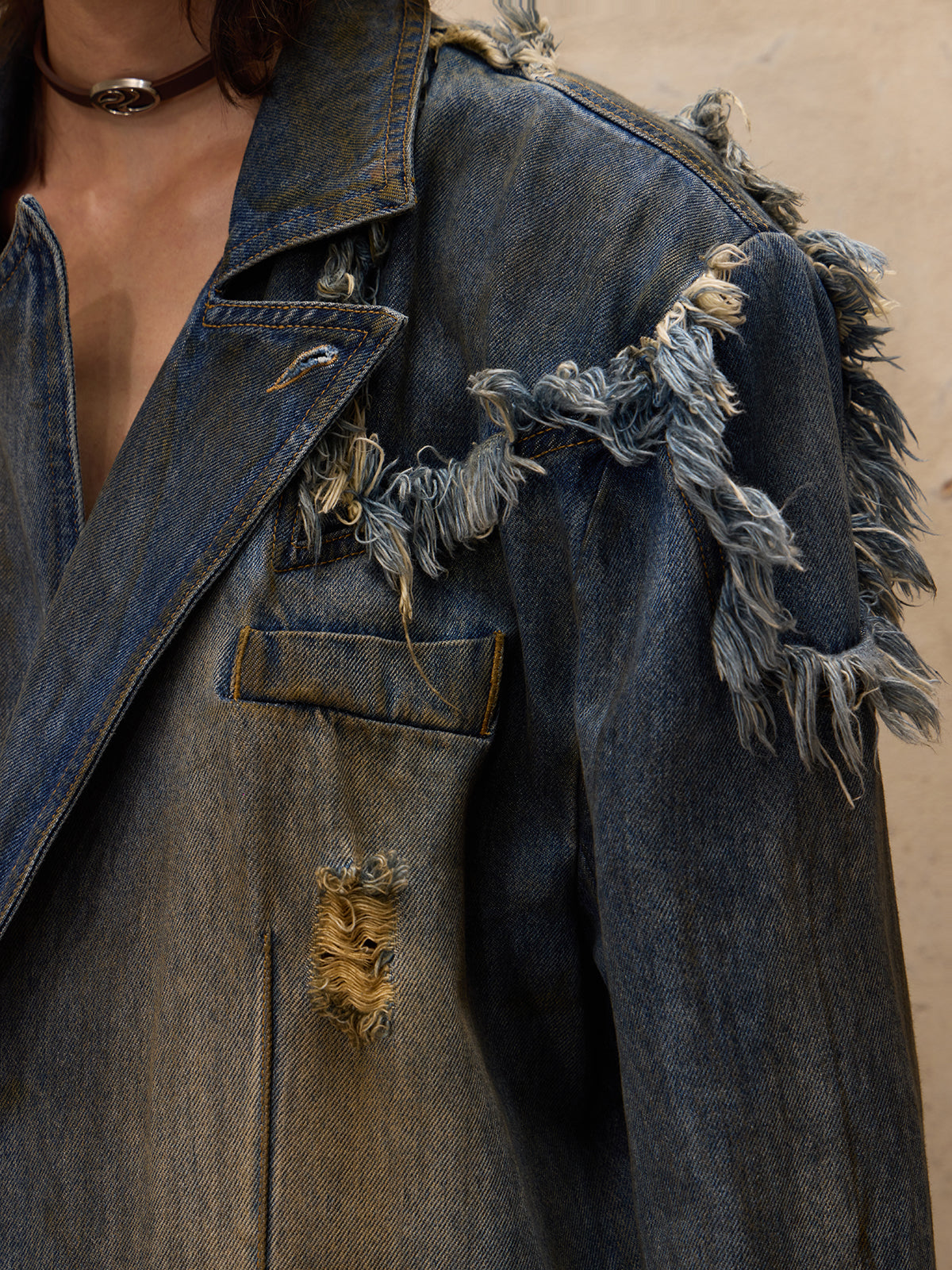  Dirty Trench Denim Coat