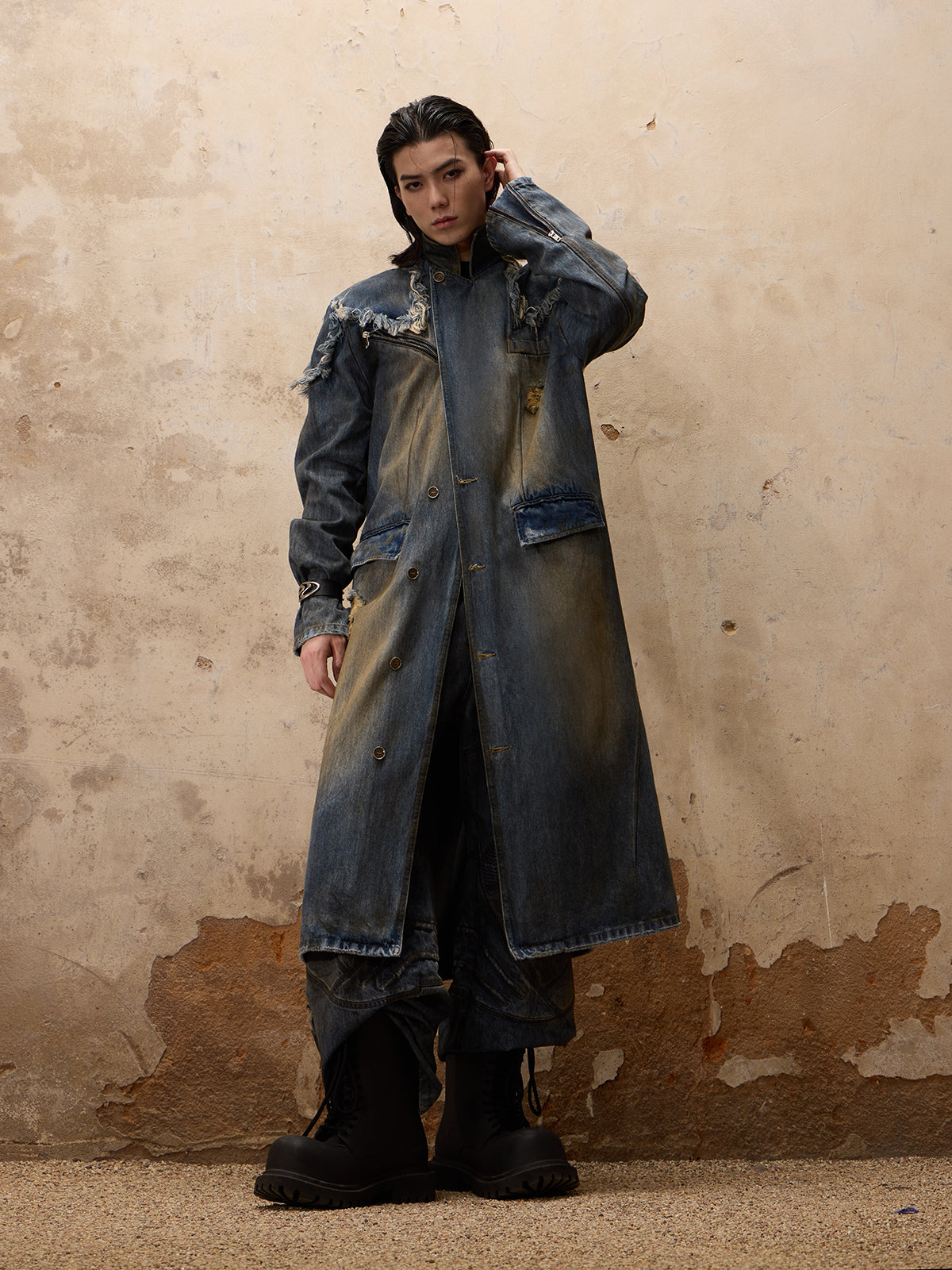  Dirty Trench Denim Coat