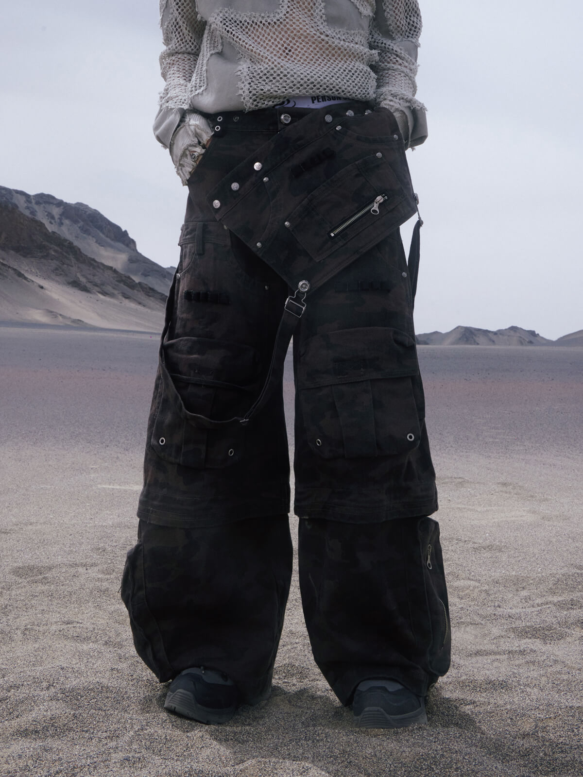 Camouflage Overalls with Zip-Off Legs