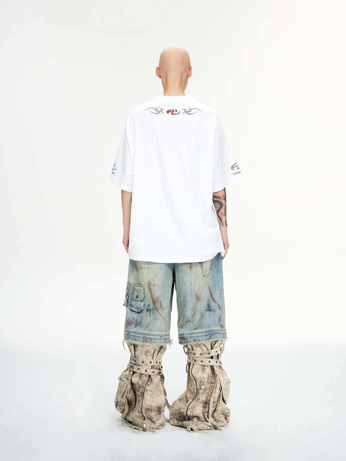 Detachable Paneled Camo Baggy Jeans