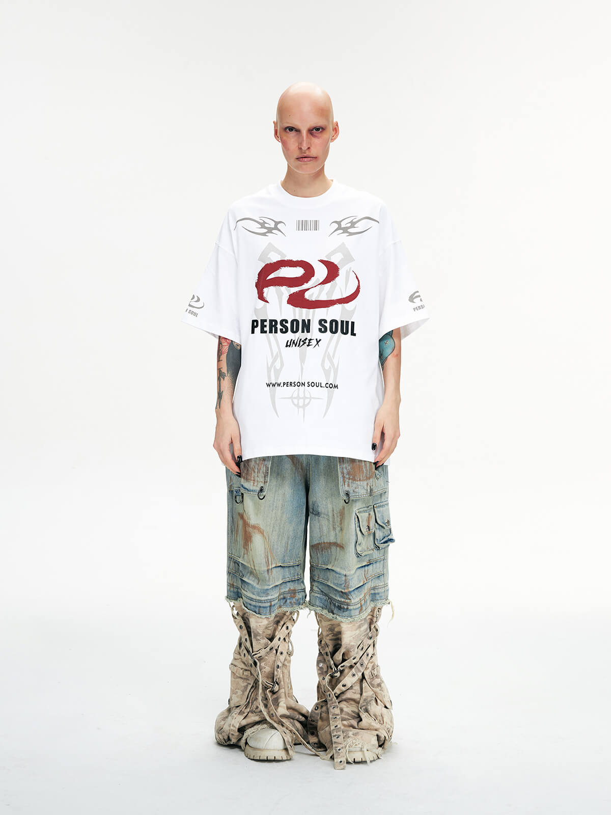 Detachable Paneled Camo Baggy Jeans