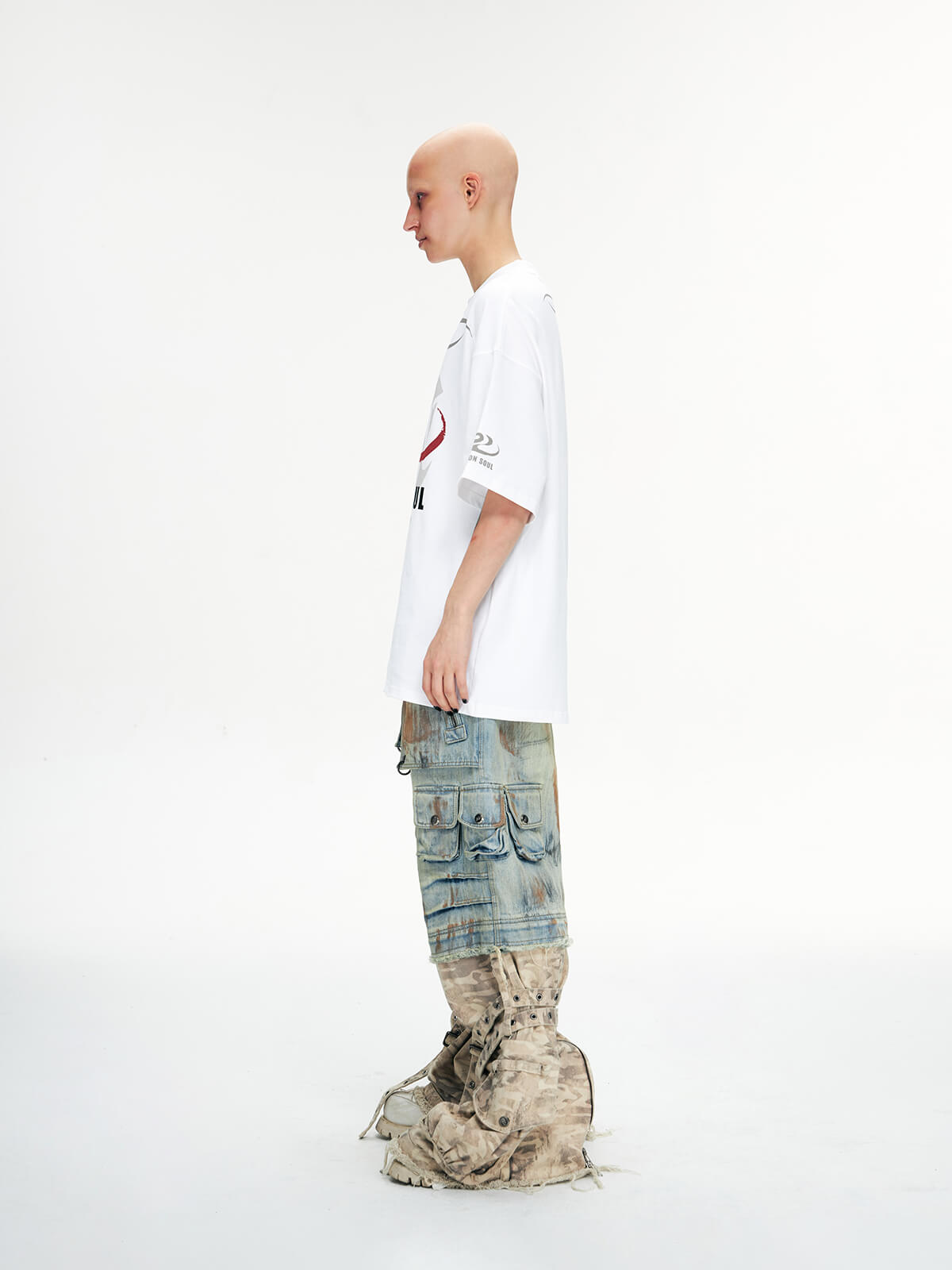 Detachable Paneled Camo Baggy Jeans