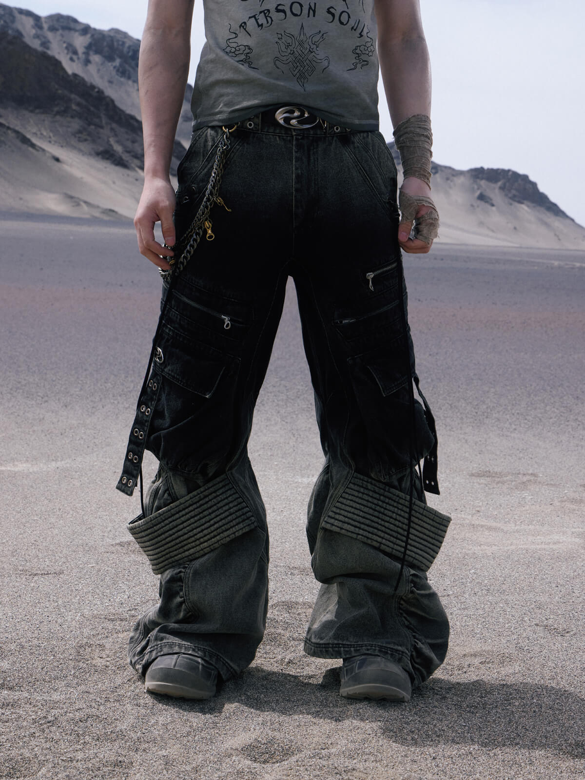 Desert Distressed Flared Denim Jeans