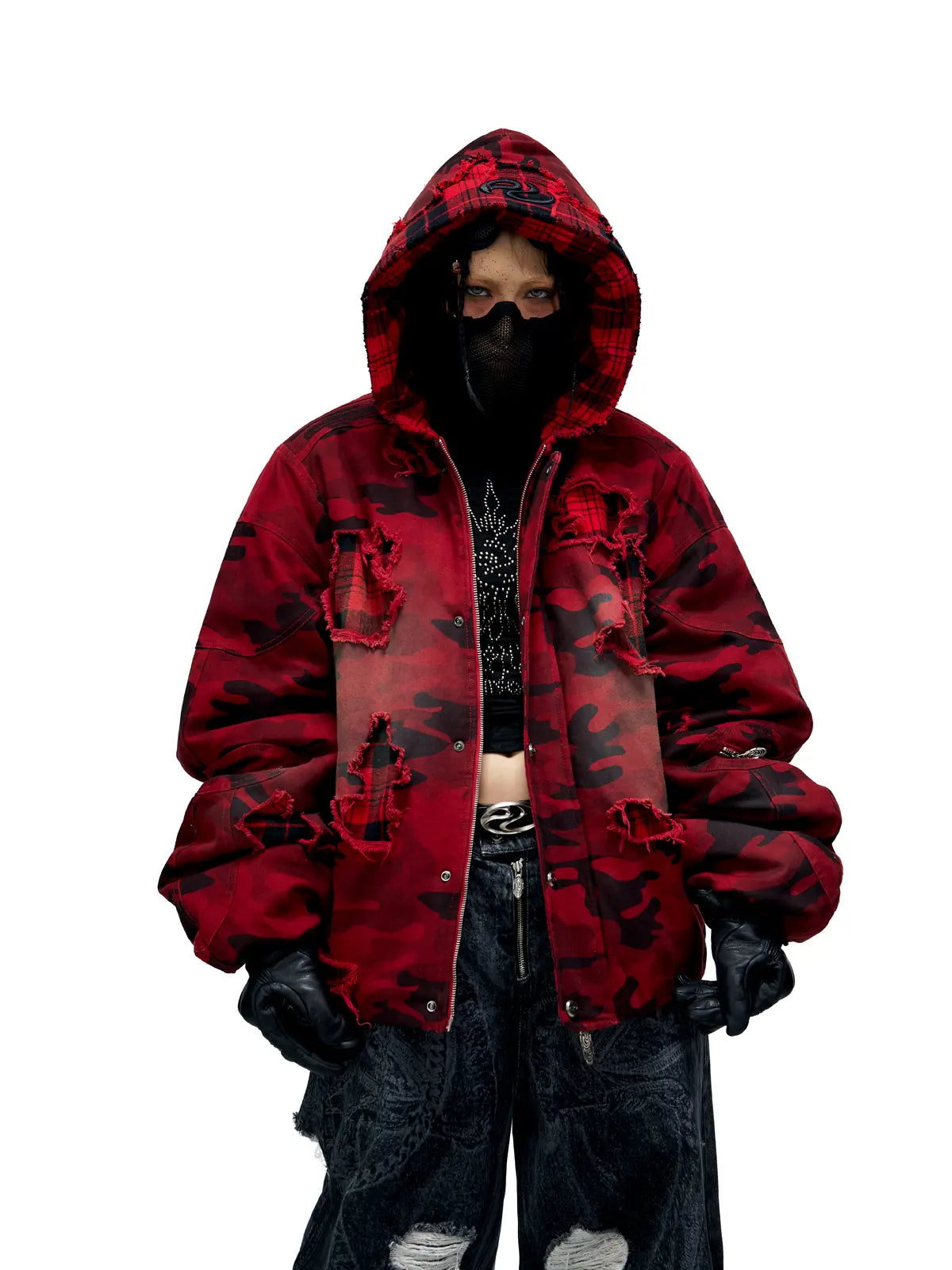 Red Camo Hoodie  Cotton Jacket