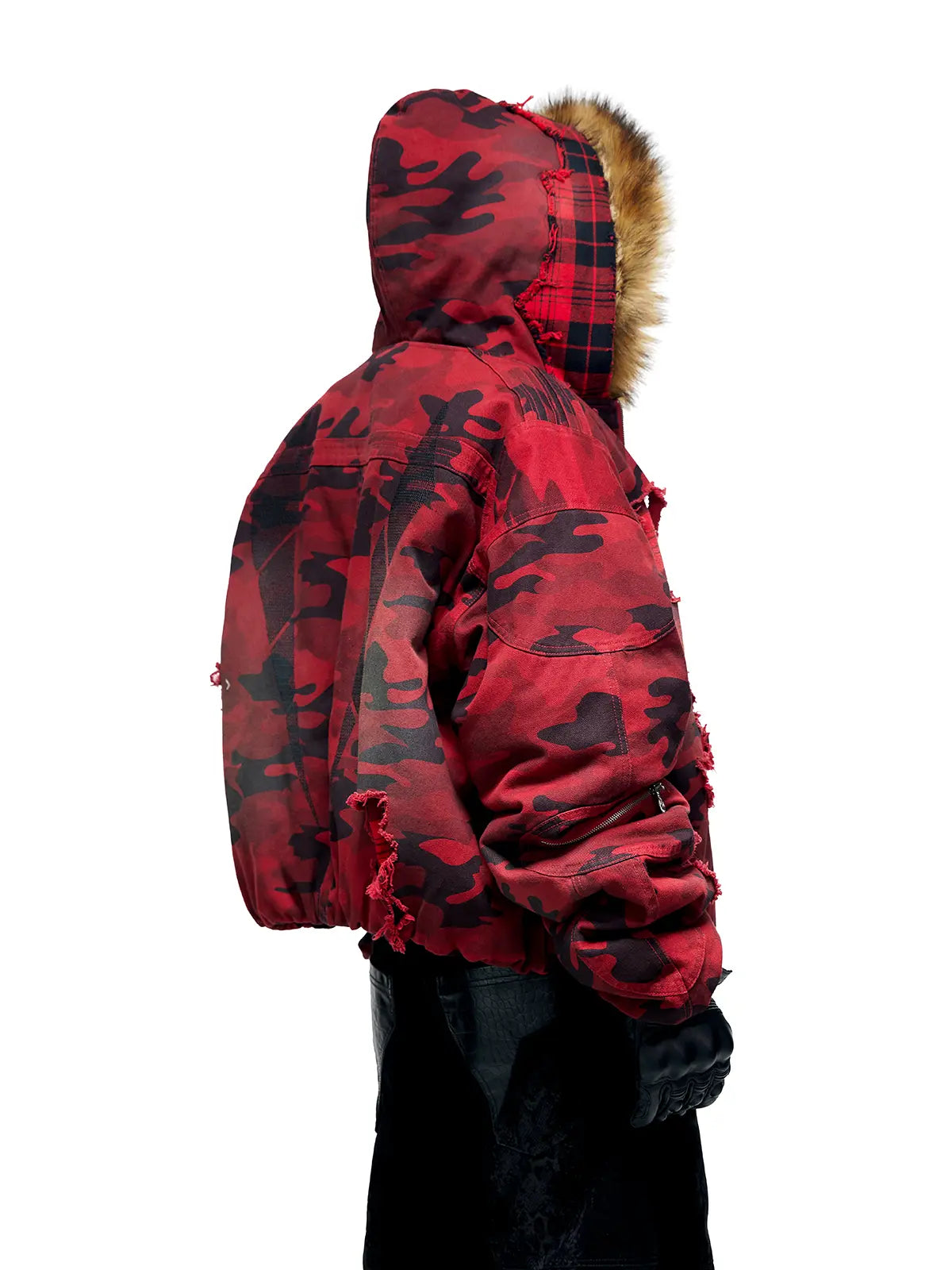 Red Camo Hoodie  Cotton Jacket