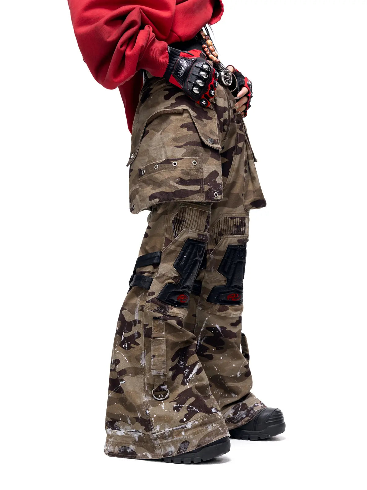 Personsoul Mico-flare Camo Cargo Pant