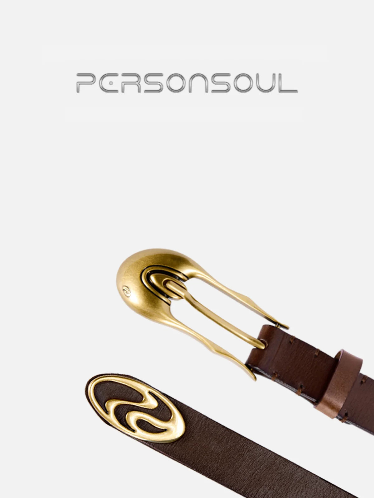 Personsoul Shaped Pin Buckle Leather Belt