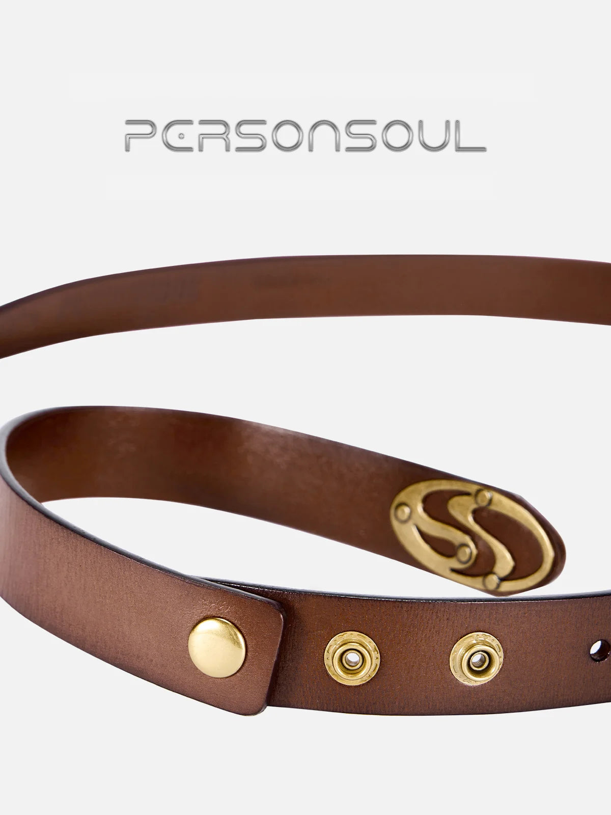 Personsoul Shaped Pin Buckle Leather Belt