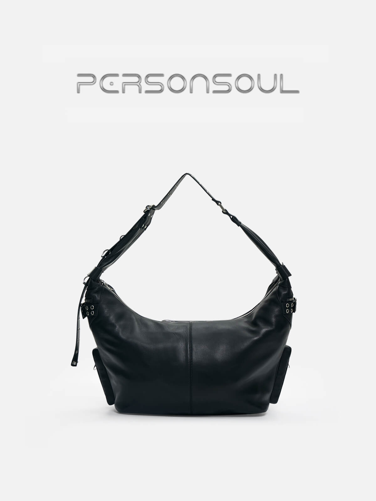 small black leather shoulder bag